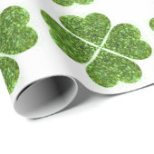 St. Patrick's Day, irisch grün glitzerndes Kleebla Geschenkpapier (Rolleneckpunkt)