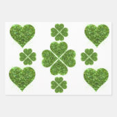 St. Patrick's Day, irisch grün glitzerndes Kleebla Geschenkpapier Set (Vorderseite 3)
