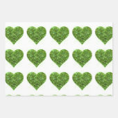 St. Patrick's Day, irisch grün glitzerndes Kleebla Geschenkpapier Set (Vorderseite 2)
