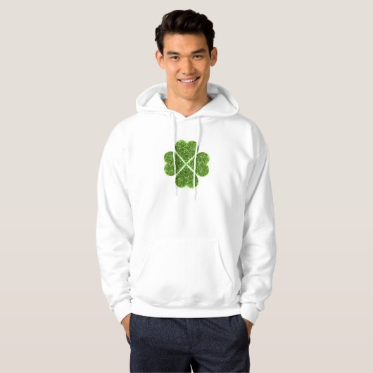St. Patrick's Day, irisch grün glitzerndes Kleebla Hoodie (Vorne ganz)