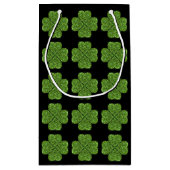 St. Patrick's Day, irisch grün glitzerndes Kleebla Kleine Geschenktüte (Rückseite)