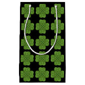 St. Patrick's Day, irisch grün glitzerndes Kleebla Kleine Geschenktüte (Vorderseite)
