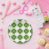 St. Patrick's Day, irisch grün glitzerndes Kleebla Pappteller (Party)