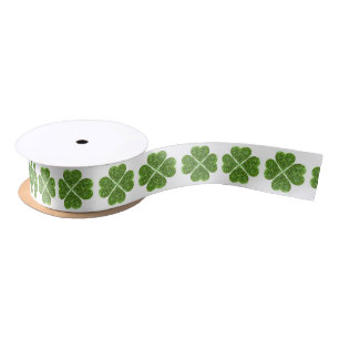 St. Patrick's Day, irisch grün glitzerndes Kleebla Satinband