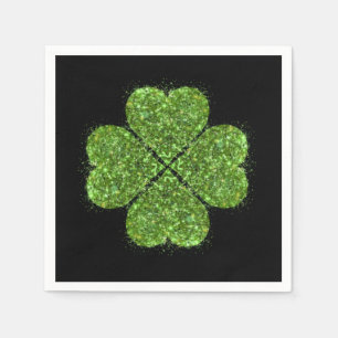 St. Patrick's Day, irisch grün glitzerndes Kleebla Serviette