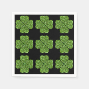 St. Patrick's Day, irisch grün glitzerndes Kleebla Serviette