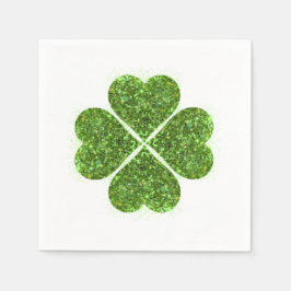 St. Patrick's Day, irisch grün glitzerndes Kleebla Serviette