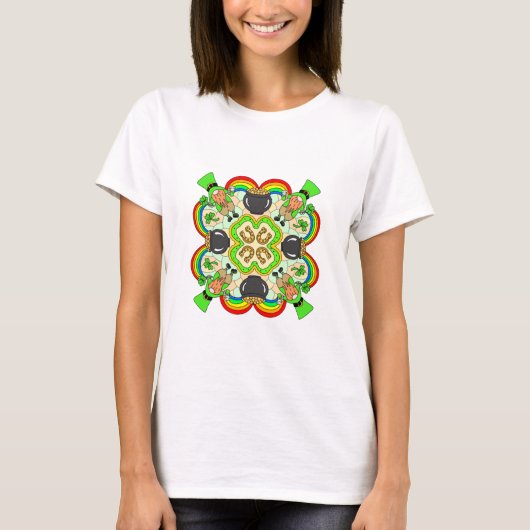 St Patrick's Day | Irisch inspiriert Mandala T-Shirt (Vorderseite)