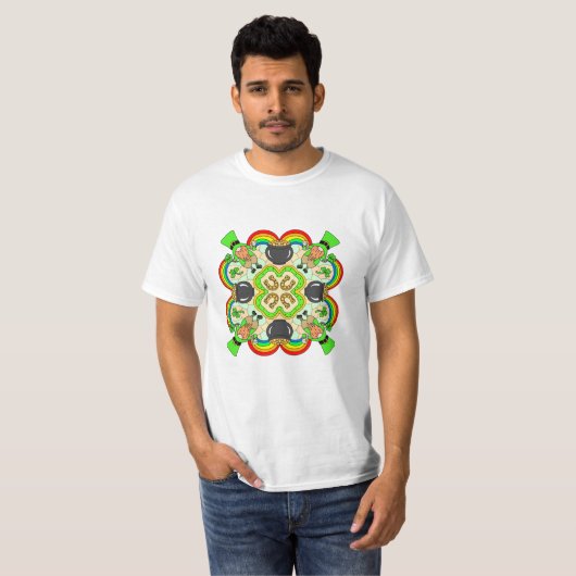 St Patrick's Day | Irisch inspiriert Mandala T-Shirt (Vorne ganz)