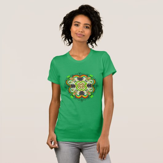 St Patrick's Day | Irisch inspiriert Mandala T-Shirt (Vorne ganz)