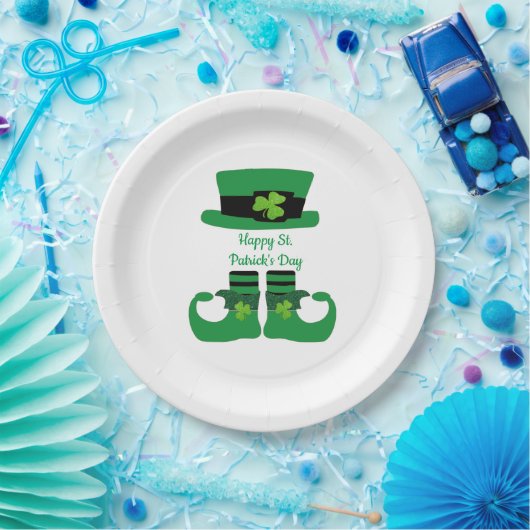 St. Patrick's Day, irisch, Leprechaun, grünes Part Pappteller (Party)