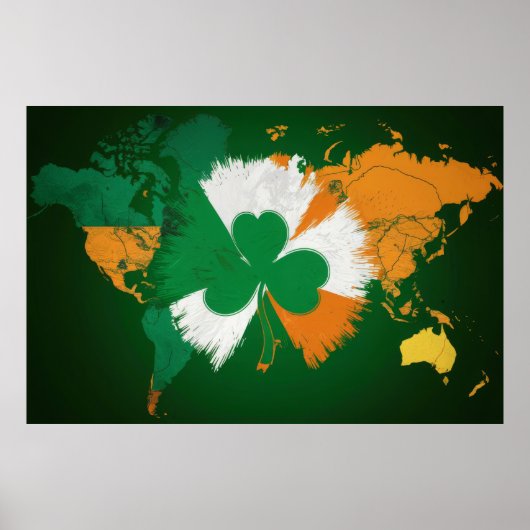 St. Patrick's Day, irische Flaggenfarben Poster (Vorne)