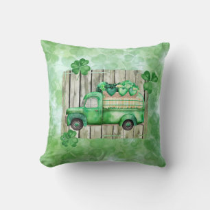 St. Patrick's Day Irische Kleeblätter Vintage-LKW Kissen