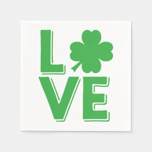 St. Patrick's Day Irische Liebe Grüner Shamrock Serviette