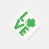 St. Patrick's Day Irische Liebe Grüner Shamrock Serviette (Ecke)