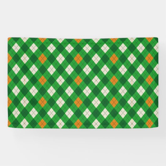 St. Patricks Day Irischer argyle in Irish Farben Banner (Horizontal)
