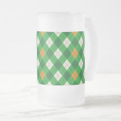 St. Patricks Day Irischer argyle in Irish Farben Mattglas Bierglas (VorderseiteRechts)