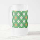 St. Patricks Day Irischer argyle in Irish Farben Mattglas Bierglas (Vorderseite Links)