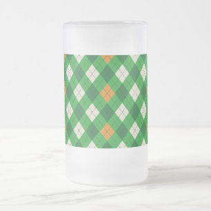 St. Patricks Day Irischer argyle in Irish Farben Mattglas Bierglas