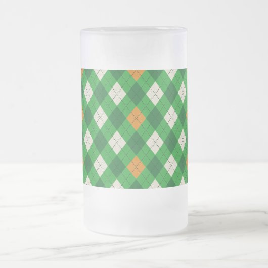 St. Patricks Day Irischer argyle in Irish Farben Mattglas Bierglas (Mittel)