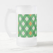 St. Patricks Day Irischer argyle in Irish Farben Mattglas Bierglas (Links)