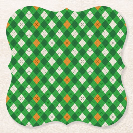 St. Patricks Day Irischer argyle in Irish Farben Untersetzer (Vorderseite)