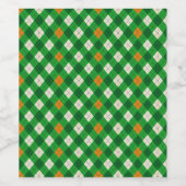St. Patricks Day Irischer argyle in Irish Farben Weinetikett (Einzelnes Label)