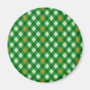 St. Patricks Day Irischer farbiger Argyle Magnet