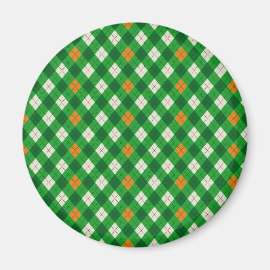 St. Patricks Day Irischer farbiger Argyle Magnet (Vorne)
