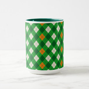 St. Patricks Day Irischer farbiger Argyle Tasse