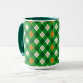 St. Patricks Day Irischer farbiger Argyle Tasse (Vorderseite Links)