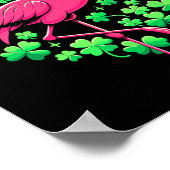 St Patricks Day Irischer Flamingo  Poster (Ecke)