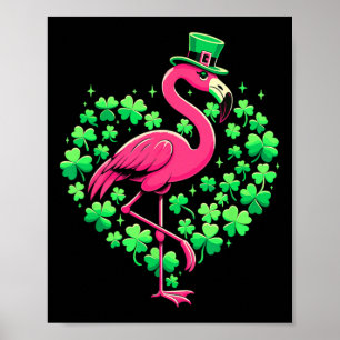 St Patricks Day Irischer Flamingo  Poster