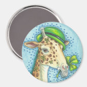 ST. PATRICK'S DAY IRISCHER GIRAFFE MAGNET Rund (Vorderseite/Rückseite)