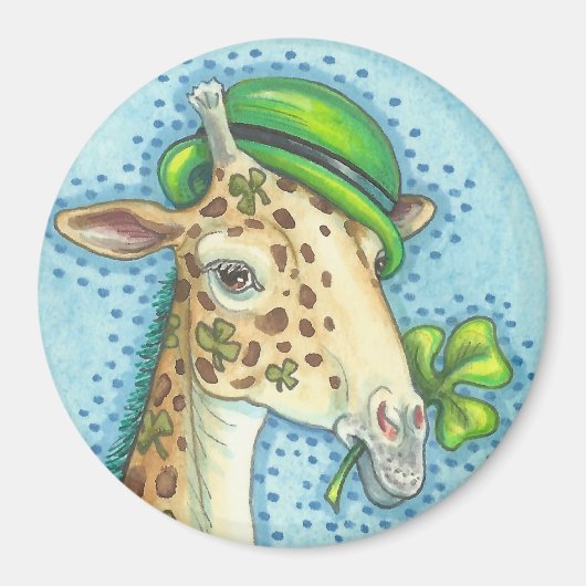 ST. PATRICK'S DAY IRISCHER GIRAFFE MAGNET Rund (Vorne)