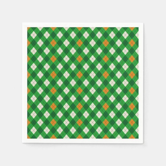 St. Patrick's Day Irischer karierter Argyleschott Serviette (Vorderseite)
