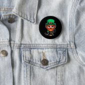 St. Patrick's Day Irischer Leprechaun Eishockeyspi Button (Beispiel)