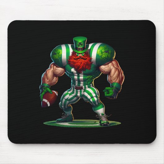 St. Patrick's Day Irischer Leprechaun Footbyll Spi Mousepad (Vorne)