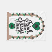 St Patricks Day Irischer Shamrock Schabernack Irla Fleecedecke (Vorderseite (Horizontal))