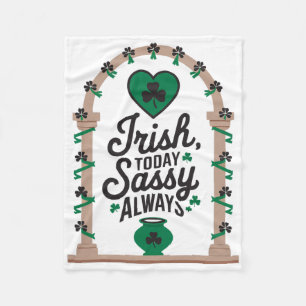 St Patricks Day Irischer Shamrock Schabernack Irla Fleecedecke