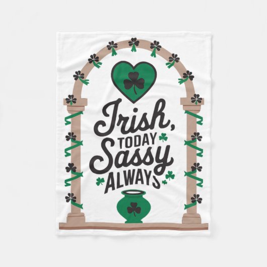 St Patricks Day Irischer Shamrock Schabernack Irla Fleecedecke (Vorderseite)