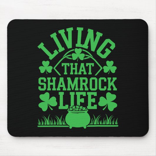 St Patricks Day Irischer Shamrock Schabernack Irla Mousepad (Vorne)