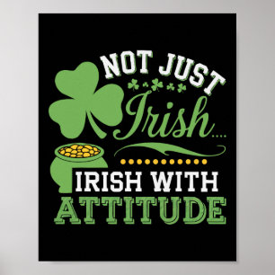 St Patricks Day Irischer Shamrock Schabernack Irla Poster