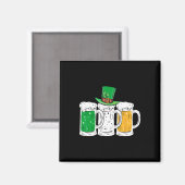 St Patricks Day Irisches Bier Irland Flagge Kleebl Magnet (Vorderseite/Rückseite)