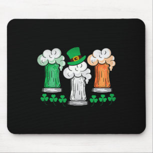 St Patricks Day Irisches Bier Irland Flagge Kleebl Mousepad