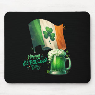 St. Patricks Day Irisches Bier Irland Flagge Männe Mousepad