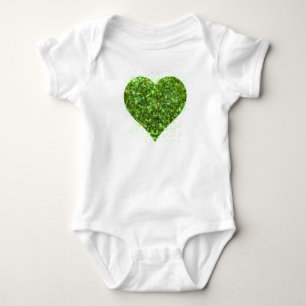 St. Patrick's Day, irisches, glitzerndes Herz Baby Strampler
