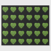 St. Patrick's Day, irisches, glitzerndes Herz Geschenkpapier (Flach)