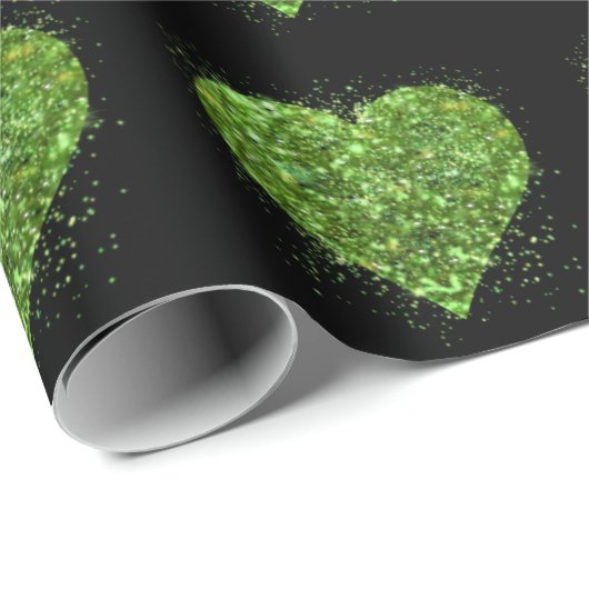 St. Patrick's Day, irisches, glitzerndes Herz Geschenkpapier (Rolleneckpunkt)