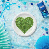 St. Patrick's Day, irisches, glitzerndes Herz Pappteller (Party)